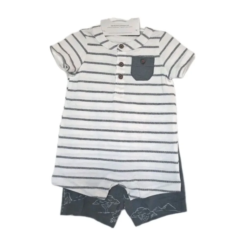 NWT Carter’s Just One You Baby Boy 2Pc Safari Romper Set 3M Jungle Animals
